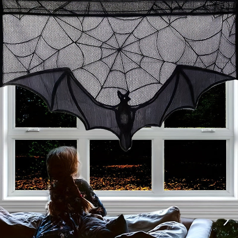 Schwarzer Spitzen-Tischläufer für Halloween