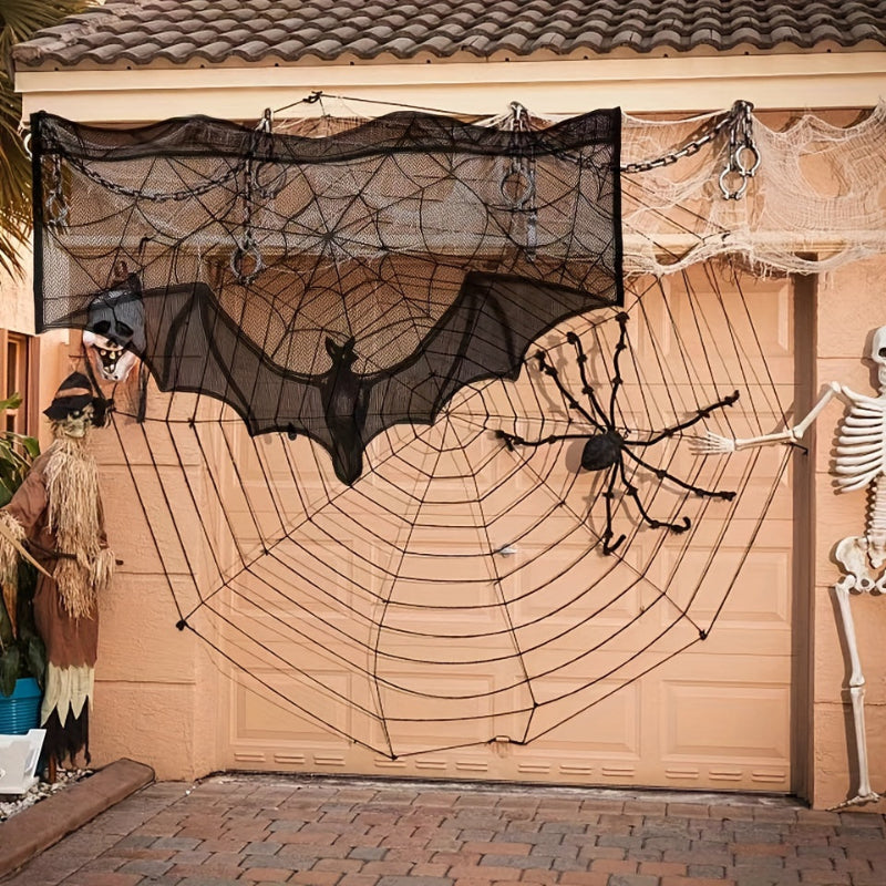 Schwarzer Spitzen-Tischläufer für Halloween