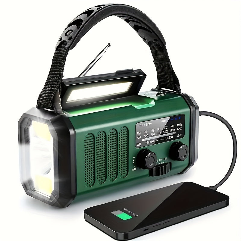 Solarbetriebenes Radiator-Notfallradio mit Handkurbel, USB und Taschenlampe