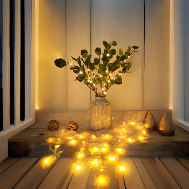 LED-Olivenzweig-Lichterkette warmweiß LEDs