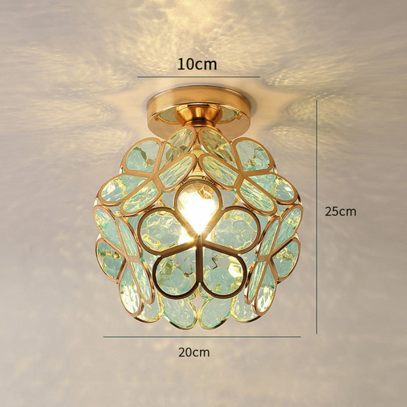 Elegante Deckenleuchte aus Glas in Blumenform