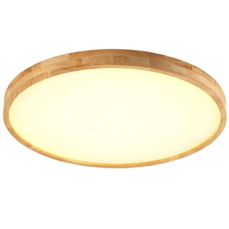 Ultraflache LED-Deckenleuchte aus Holz