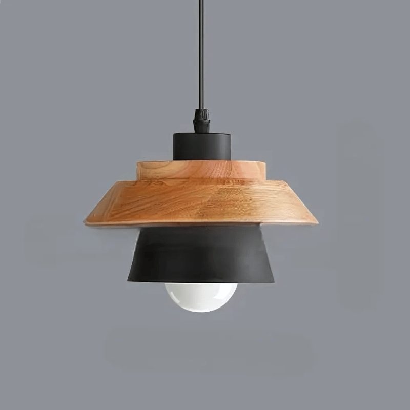 Nordic Hängelampe aus Metall und Holz