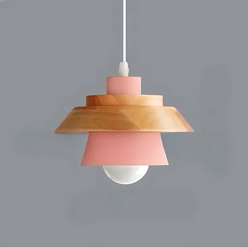Nordic Hängelampe aus Metall und Holz