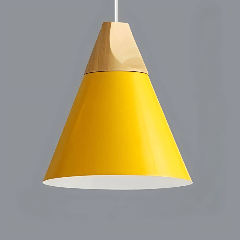 Nordic Hängelampe aus Metall und Holz
