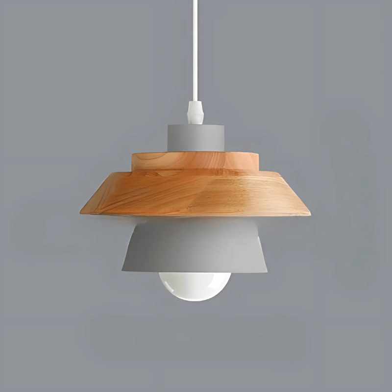 Nordic Hängelampe aus Metall und Holz