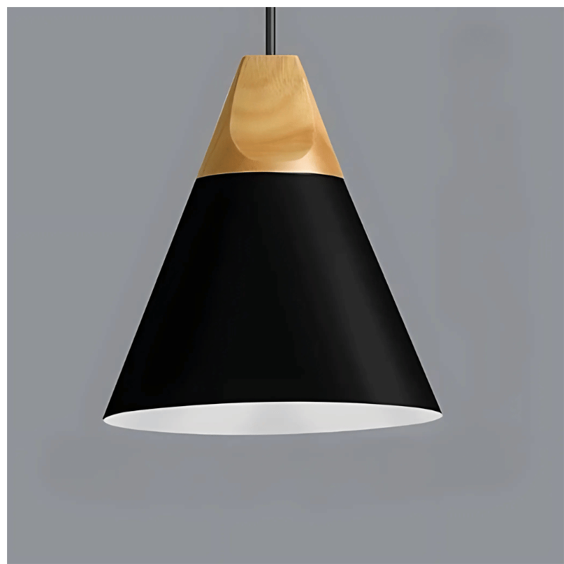 Nordic Hängelampe aus Metall und Holz