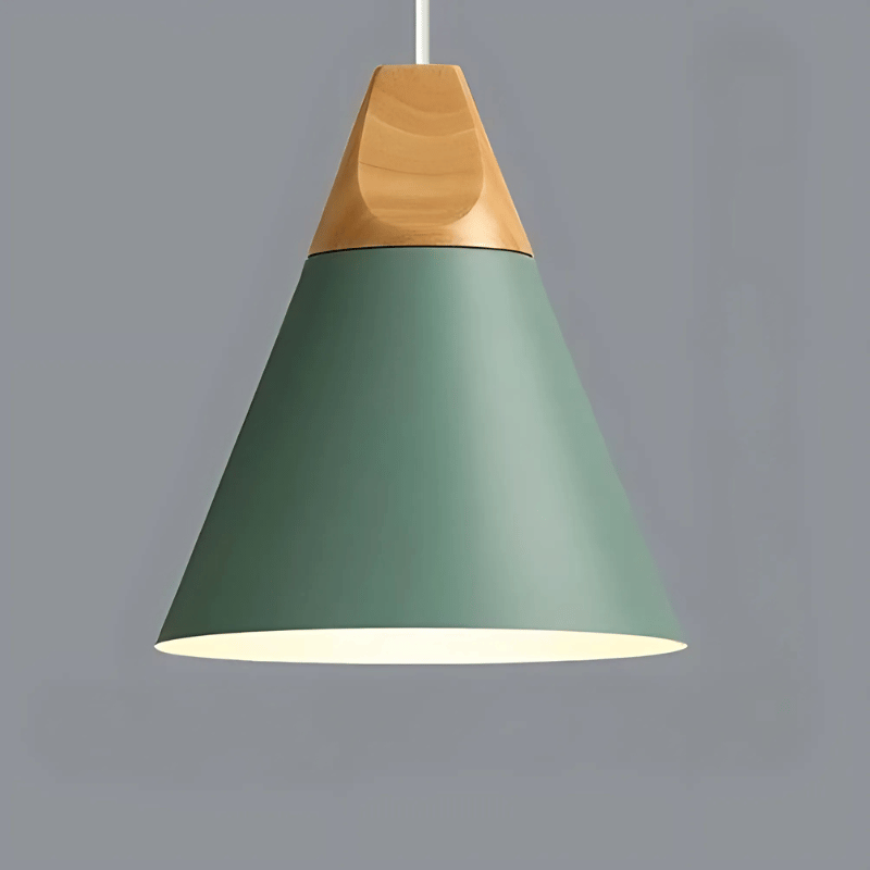 Nordic Hängelampe aus Metall und Holz