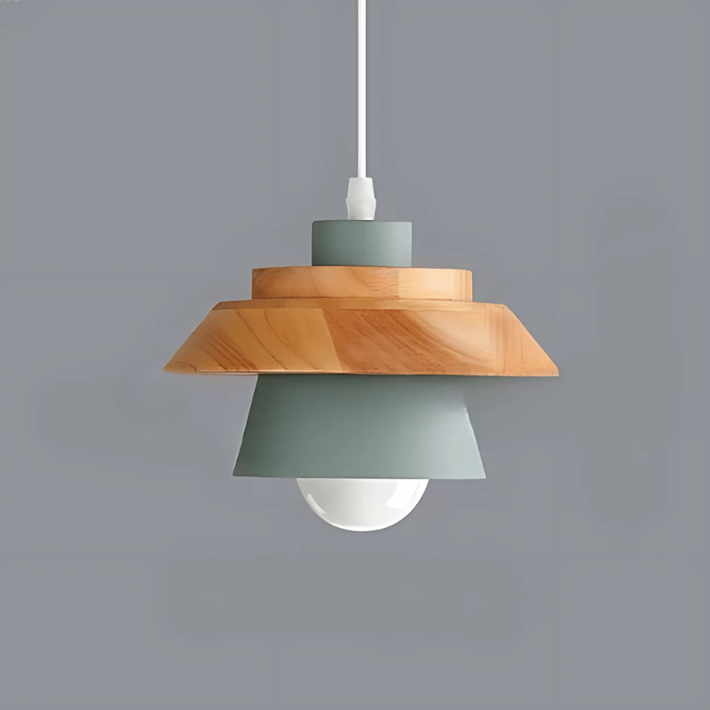 Nordic Hängelampe aus Metall und Holz