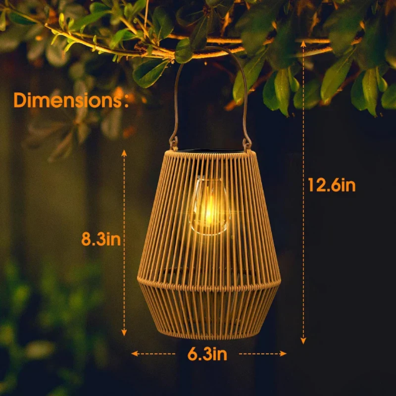Handgefertigte Solar-gartenlaterne Aus Rattan – Wetterfest & Dekorativ