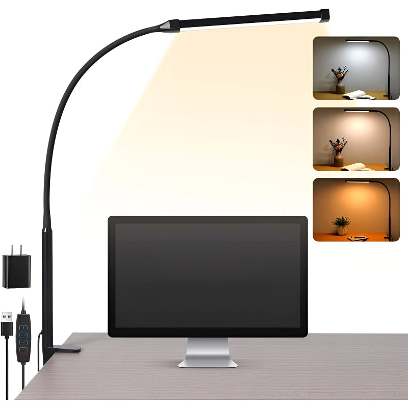 LED Leselampe – Moderne Tischlampe mit USB-Anschluss für Schreibtisch und Home-Office