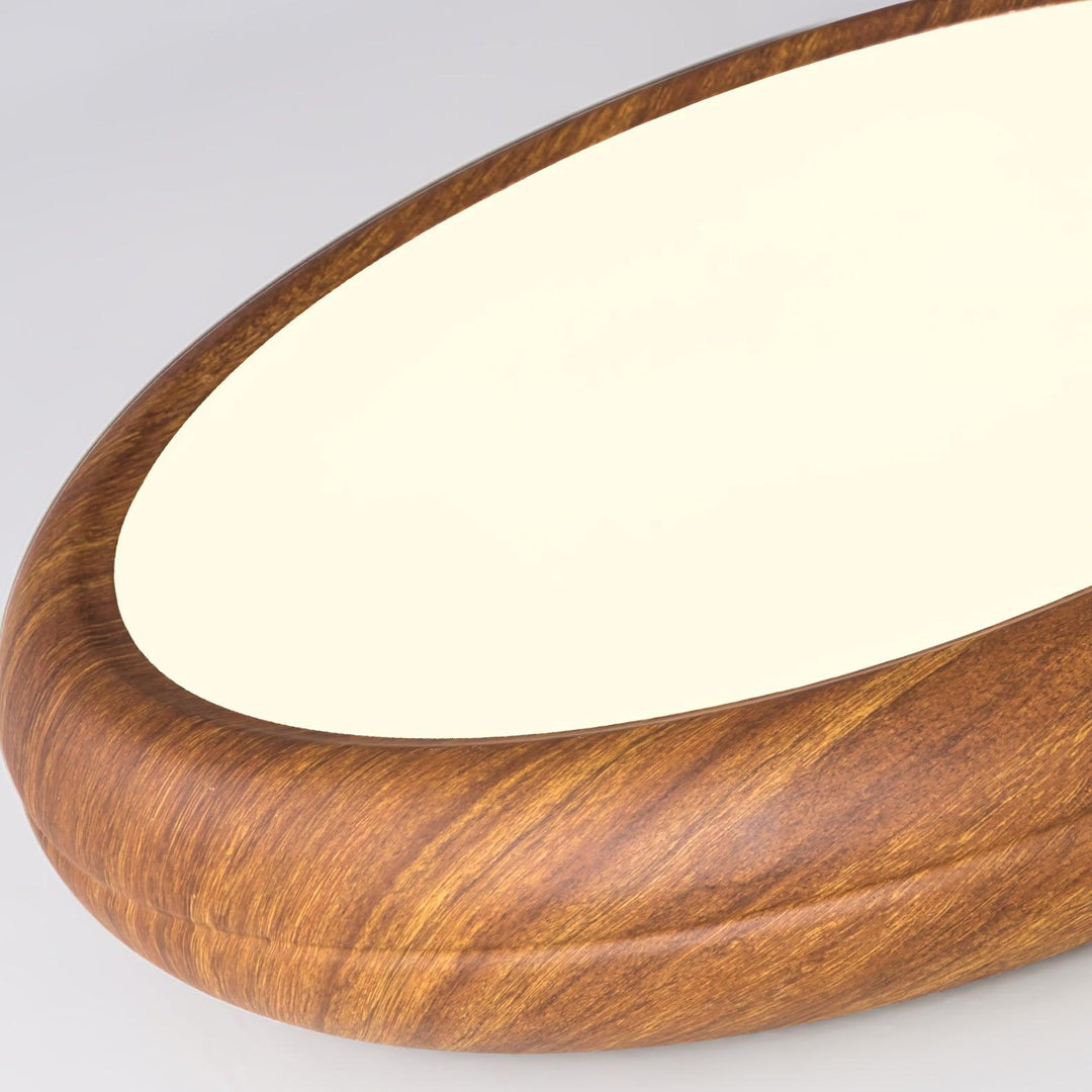 Runde Deckenleuchte mit Holzoptik und Acryl