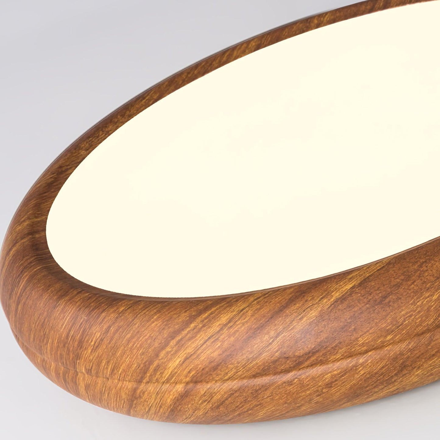 Runde Deckenleuchte mit Holzoptik und Acryl