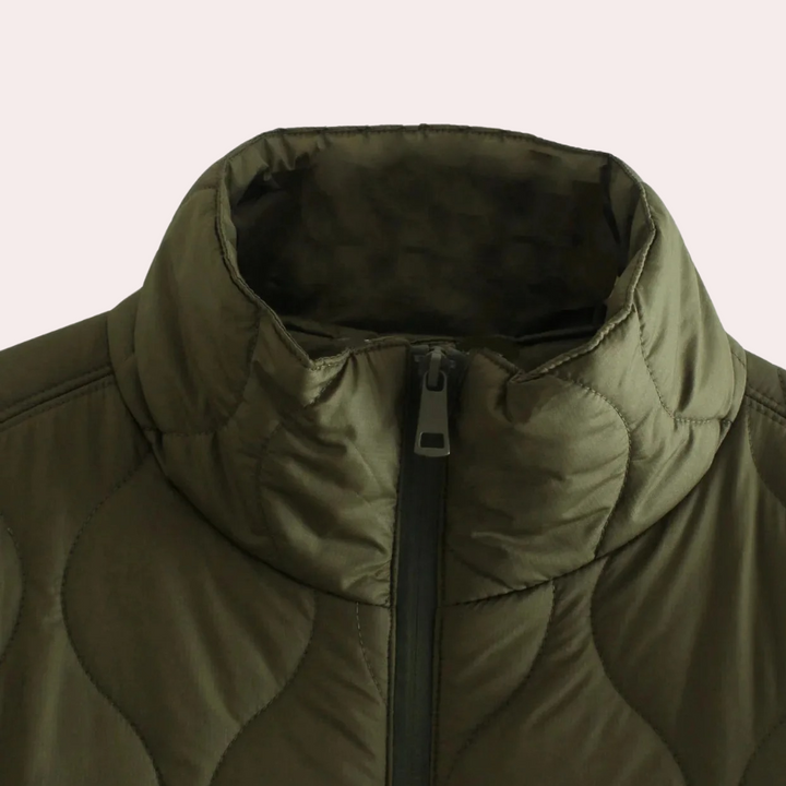 Damen Leichte Übergangsjacke Mit Steppdesign