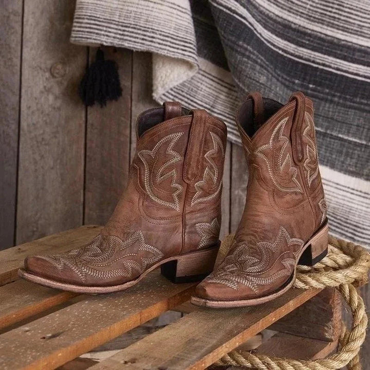 Damen Cowboy Stiefel Mit Stickerei