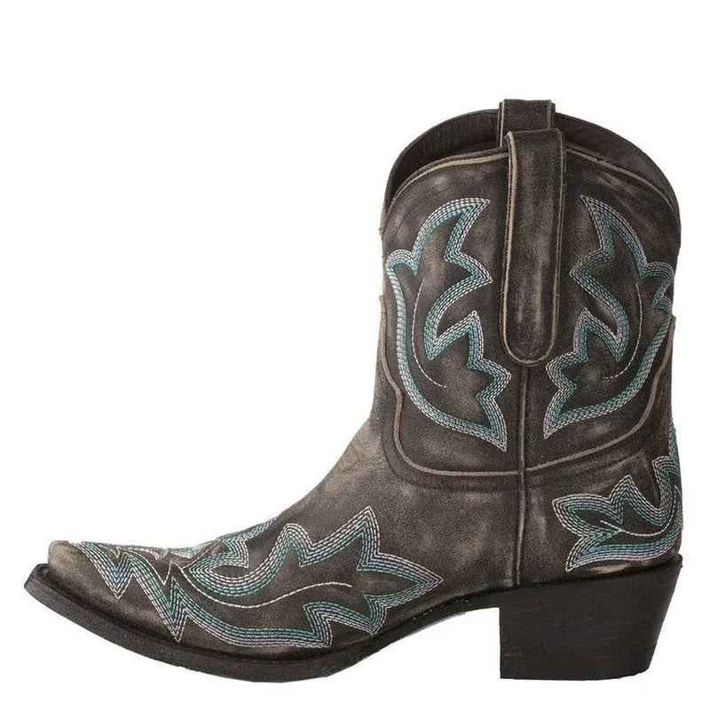 Damen Cowboy Stiefel Mit Stickerei