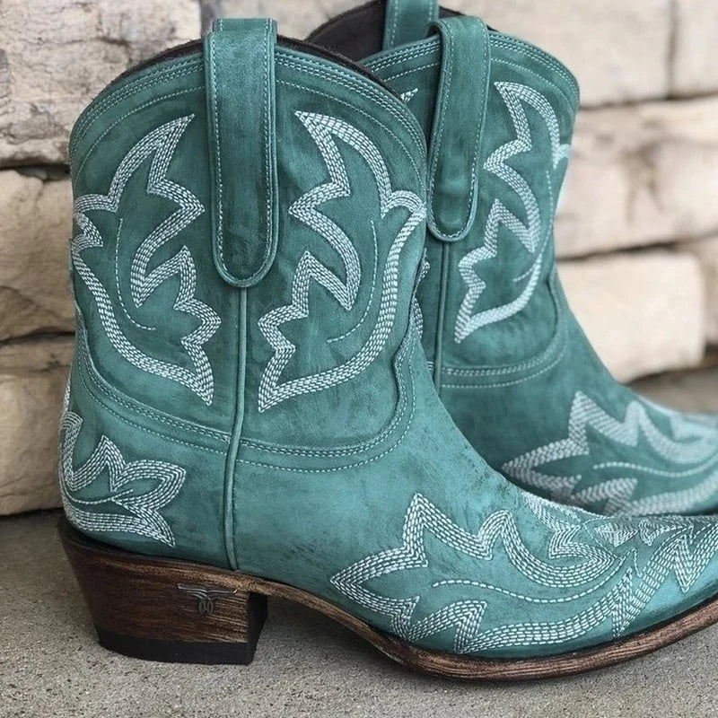 Damen Cowboy Stiefel Mit Stickerei