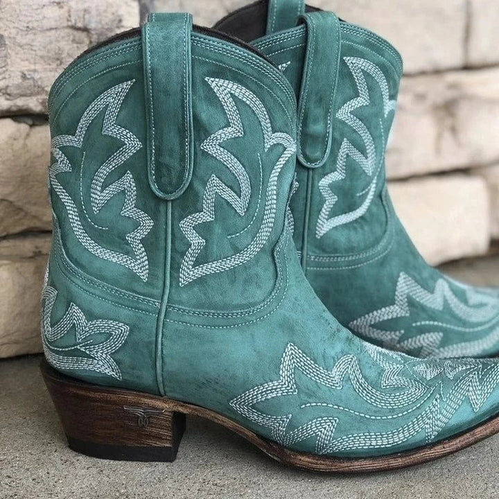 Damen Cowboy Stiefel Mit Stickerei