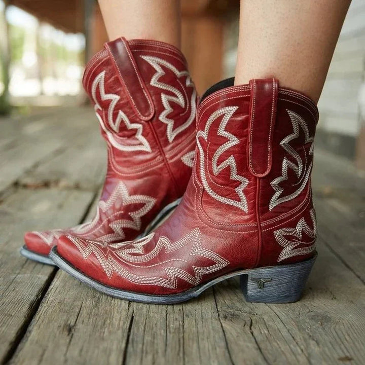 Damen Cowboy Stiefel Mit Stickerei