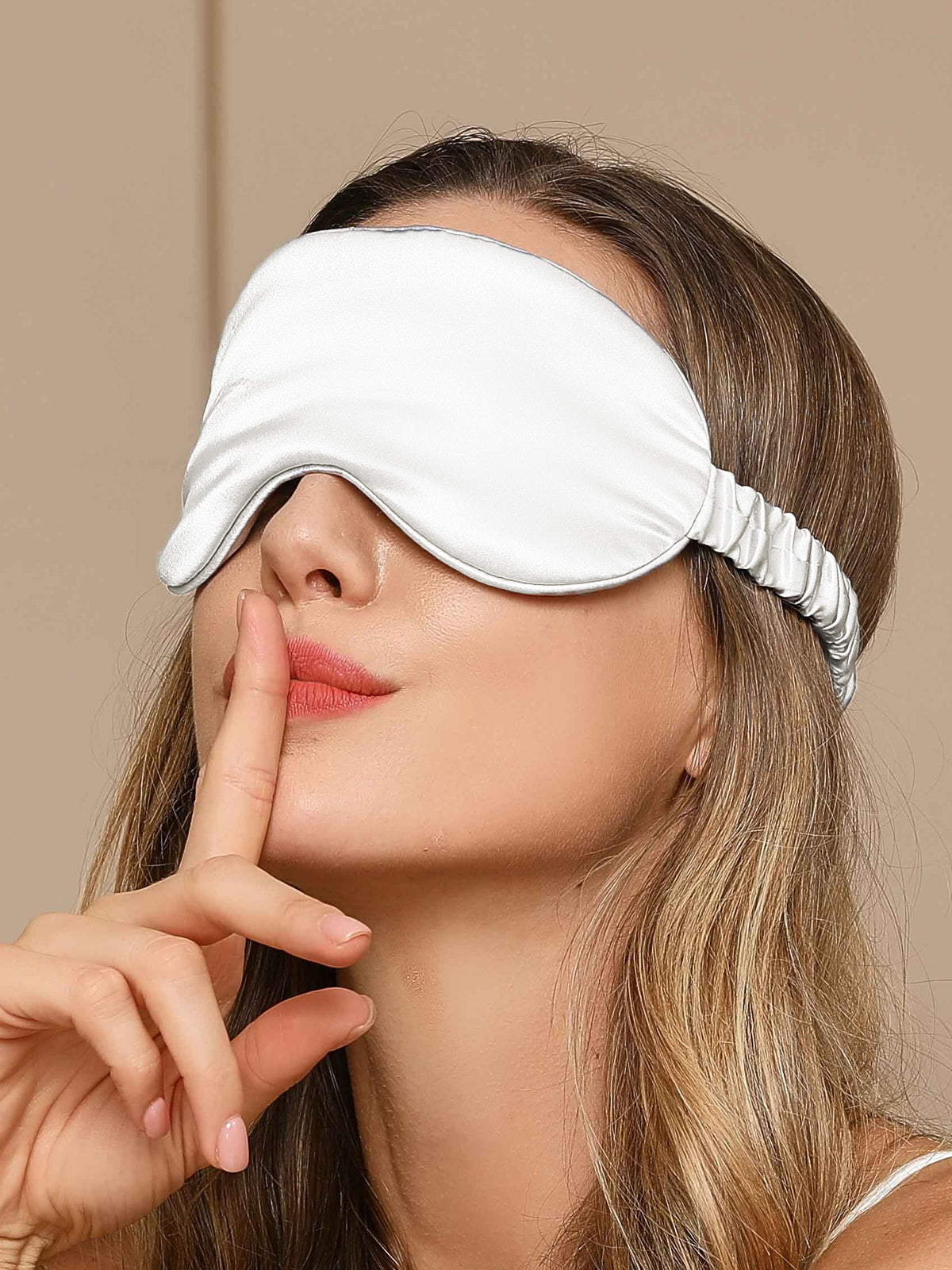 Schlichte Schlafmaske für Damen – Augenmaske mit Paspelierung und Gummiband