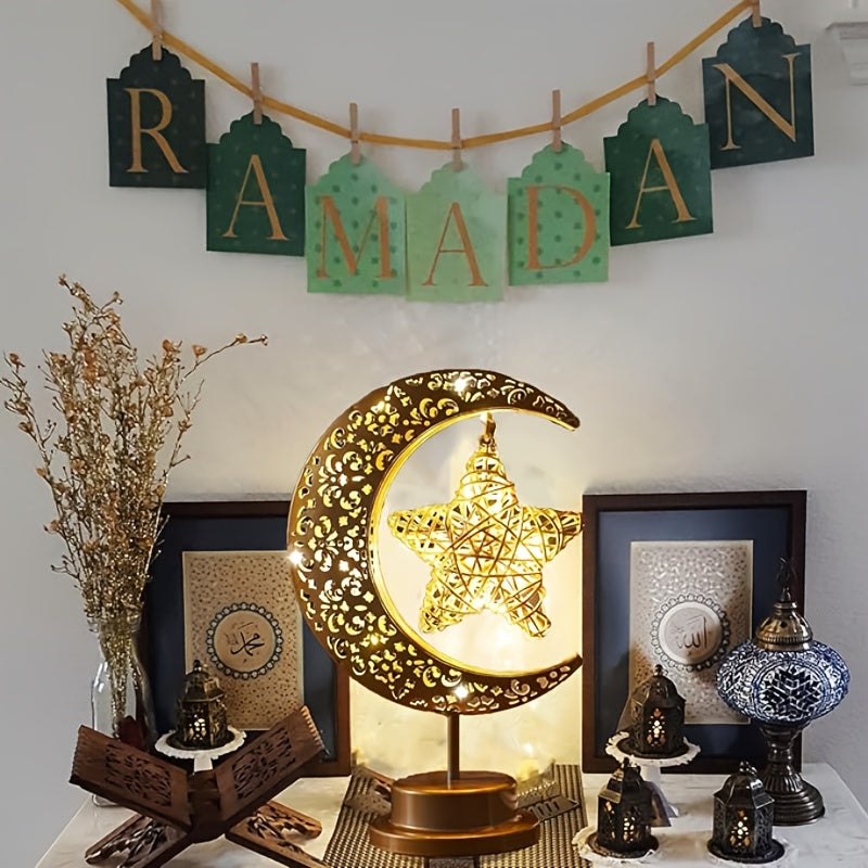 Dekorative Mondlampe mit Stern für Zuhause