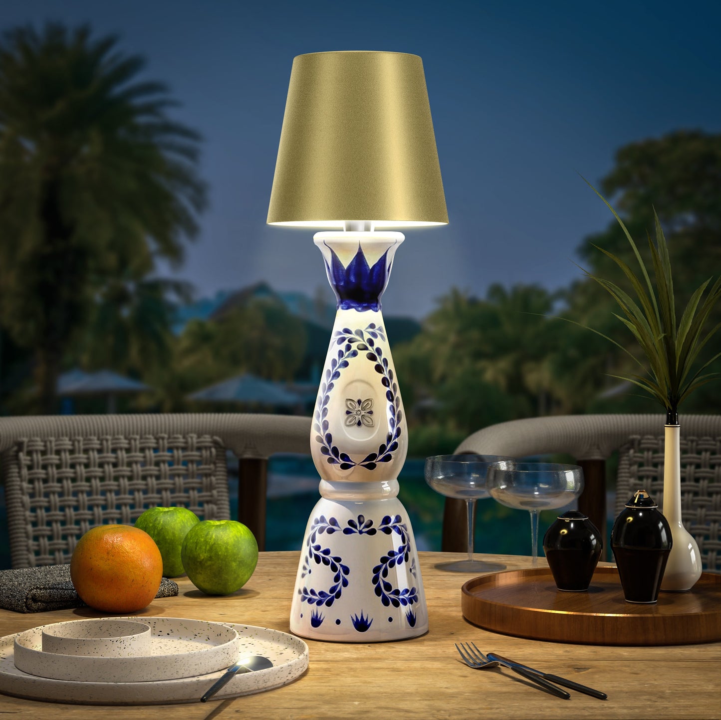 Kabellose Flaschenlampe mit USB-Aufladung für drinnen und draußen