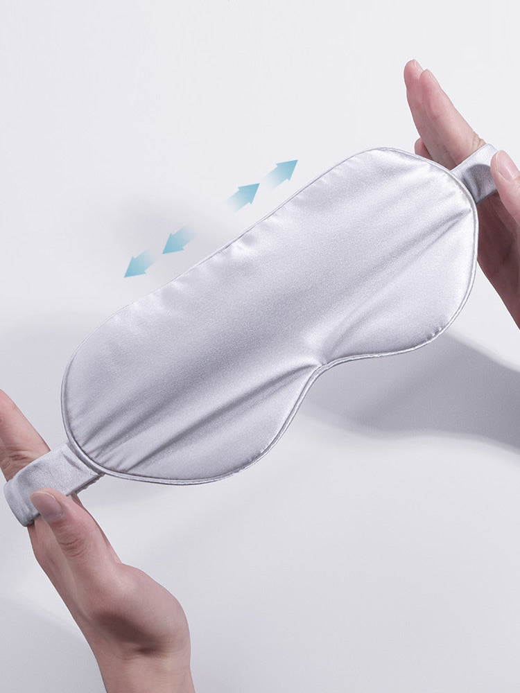 Schlichte Schlafmaske für Damen – Augenmaske mit Paspelierung und Gummiband