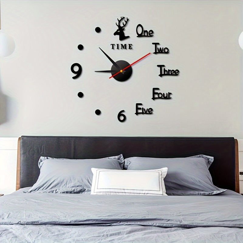Moderne DIY-Wanduhr im Elch-Design aus Acryl für Wohnzimmer und Schlafzimmer