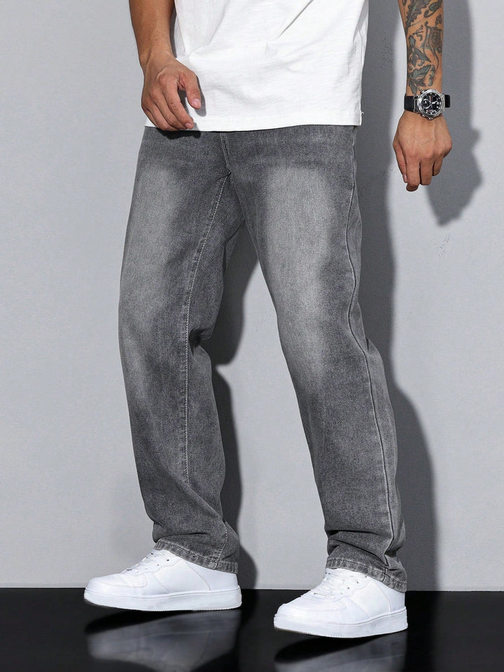 Herren Jeans In Effen Farbe Mit Geradem Schnitt