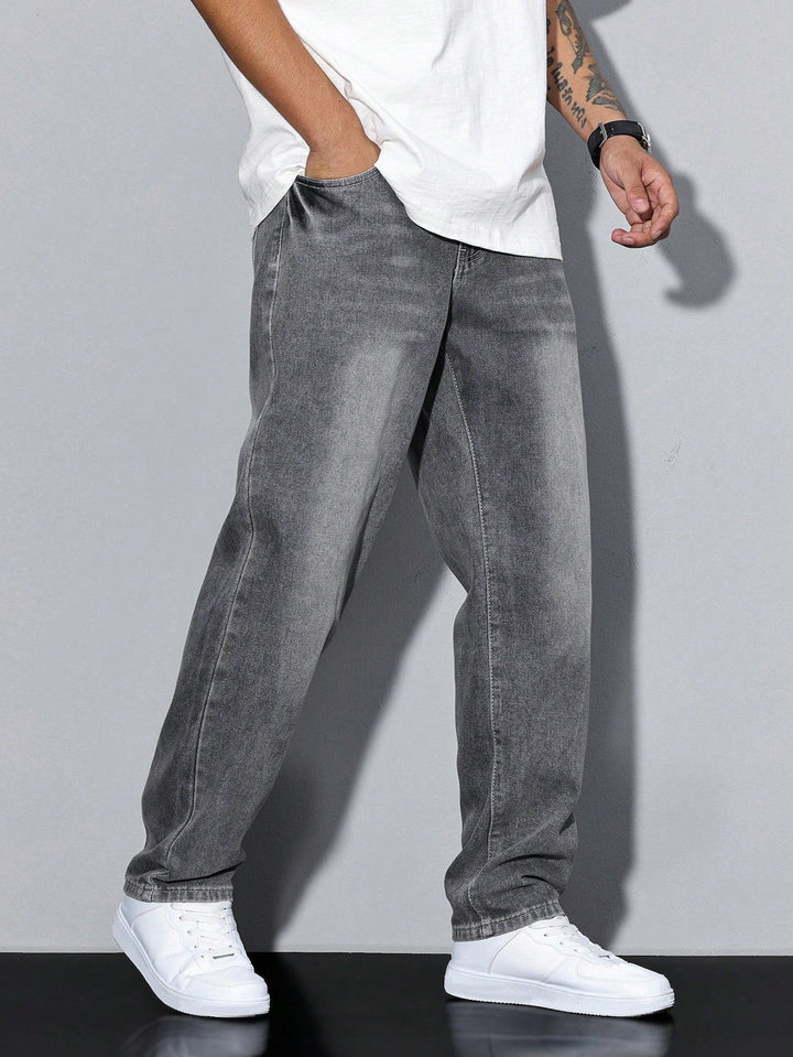 Herren Jeans In Effen Farbe Mit Geradem Schnitt