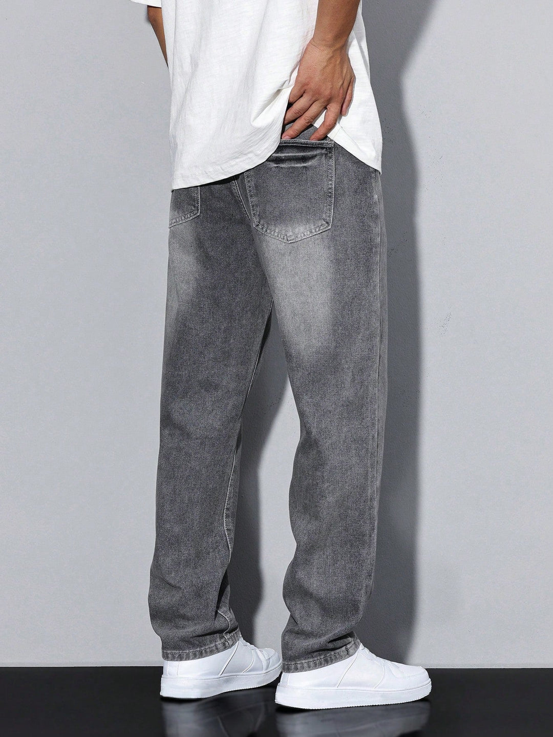 Herren Jeans In Effen Farbe Mit Geradem Schnitt