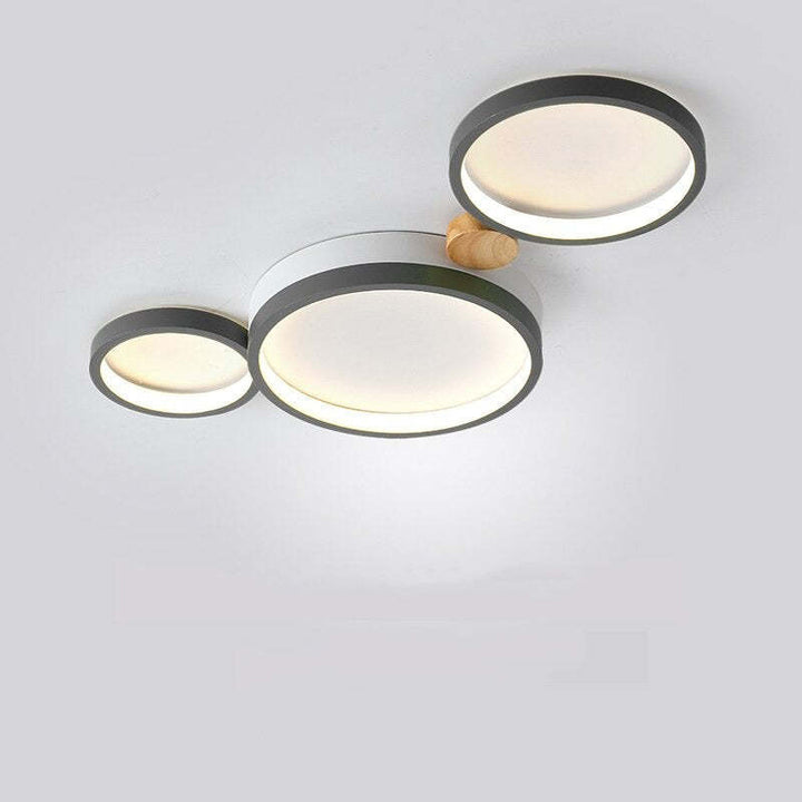 Moderne LED Deckenleuchte mit Grauen Metallringen