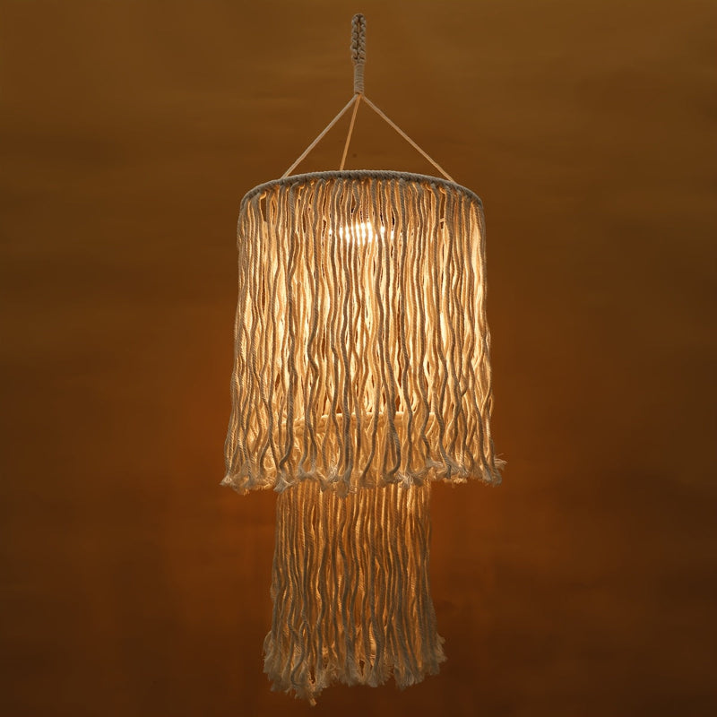 Boho makramee hängelampe mit quasten