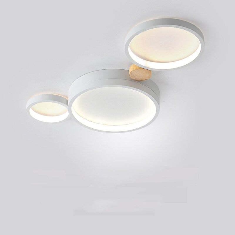 Moderne LED Deckenleuchte mit Grauen Metallringen