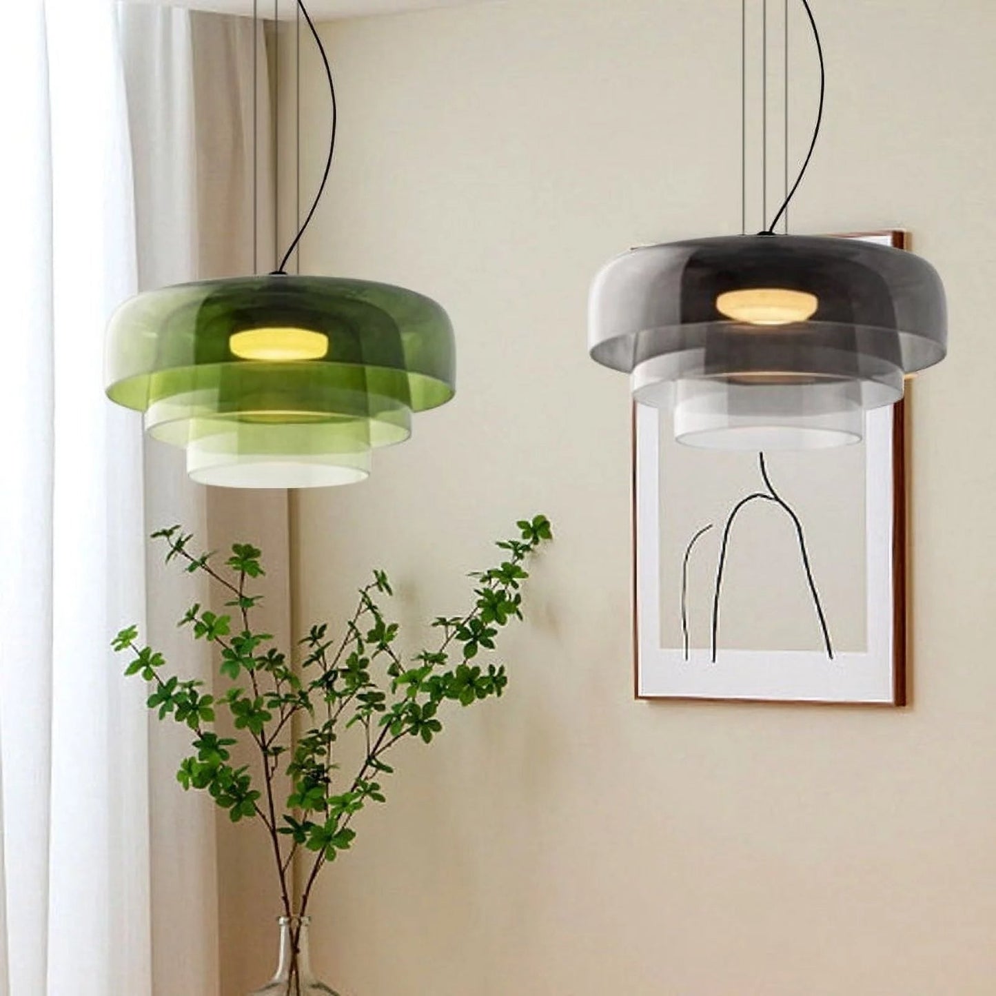 Moderne Pendelleuchte aus Glas & Metall – LED Hängeleuchte mit Warmlicht für Küche & Esszimmer