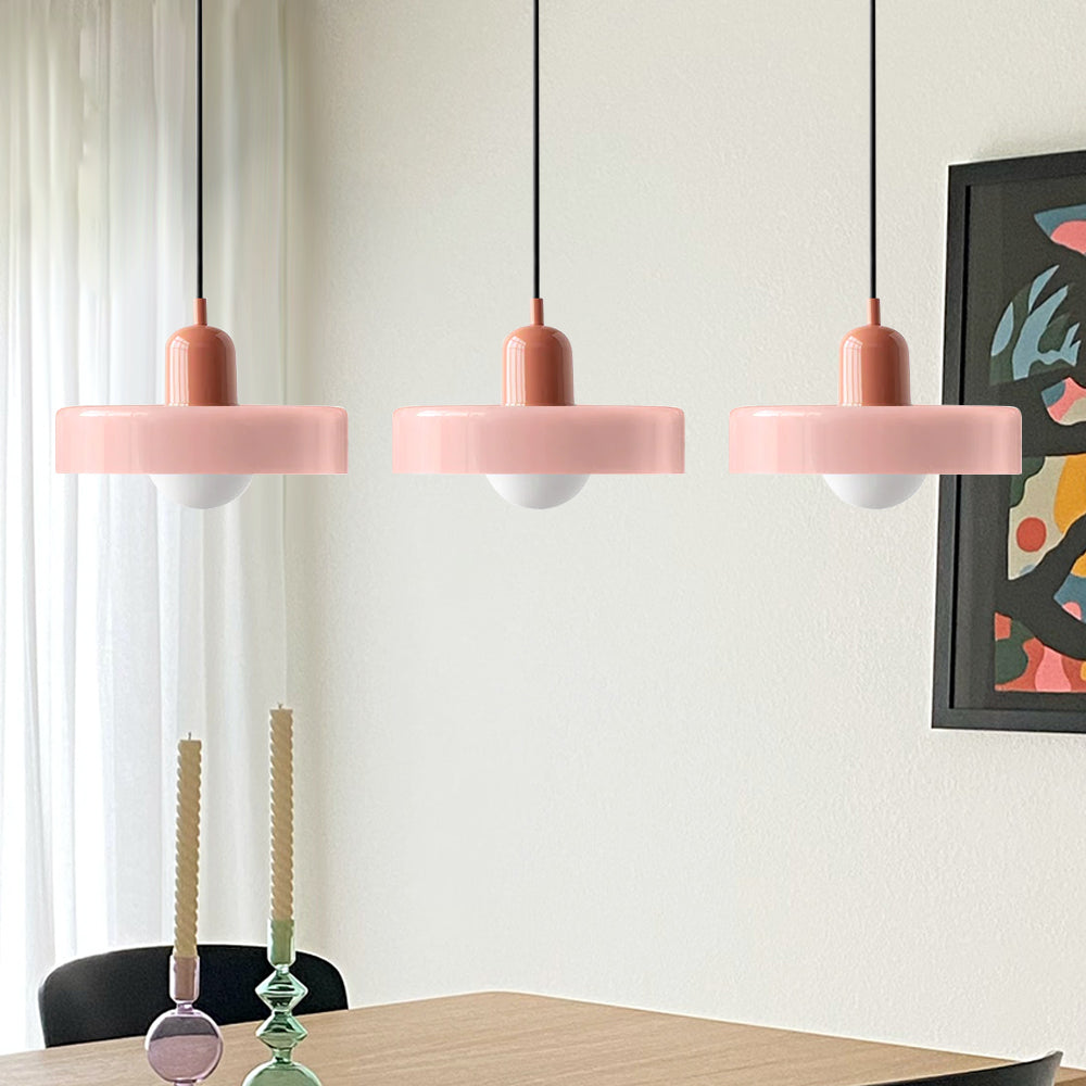 LED Pendelleuchte mit farbigen Glasschirmen für Wohnzimmer und Esszimmer