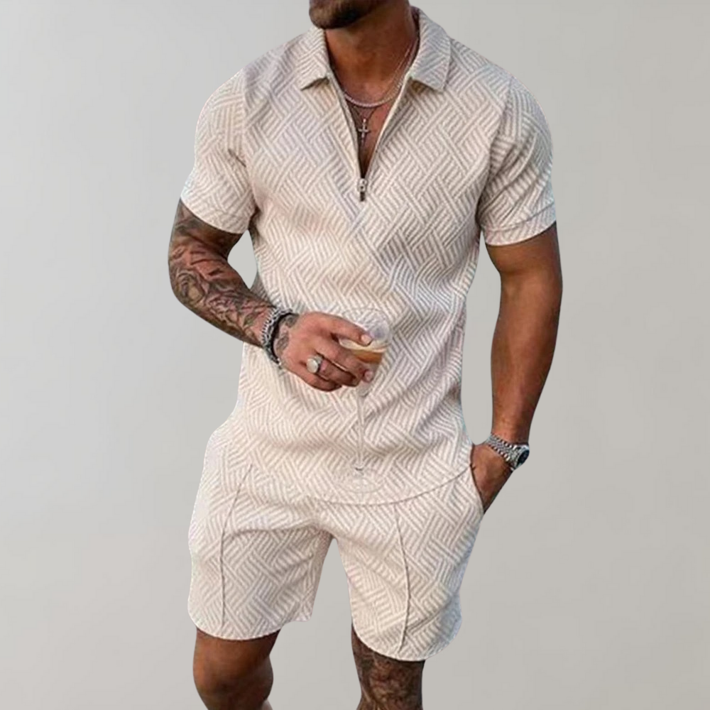 Herren Sommer Set Mit Poloshirt Und Shorts