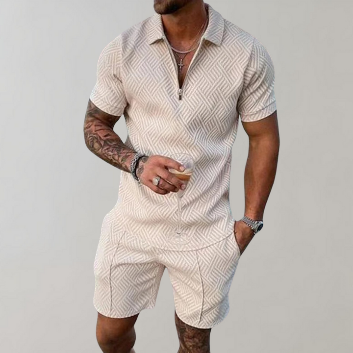 Herren Sommer Set Mit Poloshirt Und Shorts