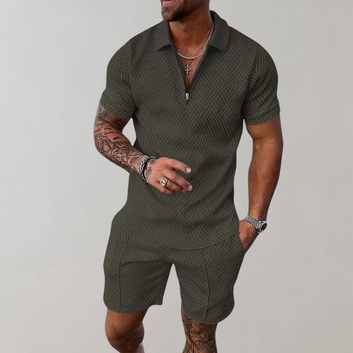 Herren Sommer Set Mit Poloshirt Und Shorts