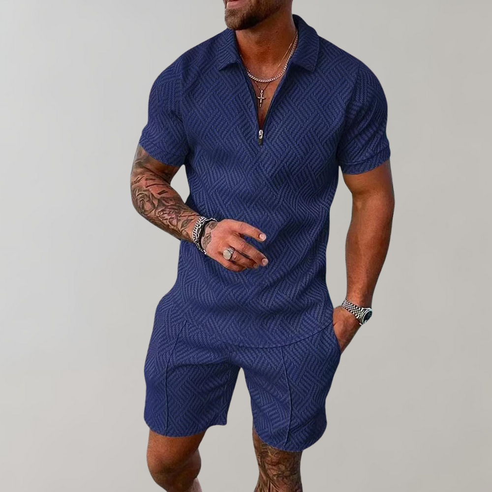 Herren Sommer Set Mit Poloshirt Und Shorts