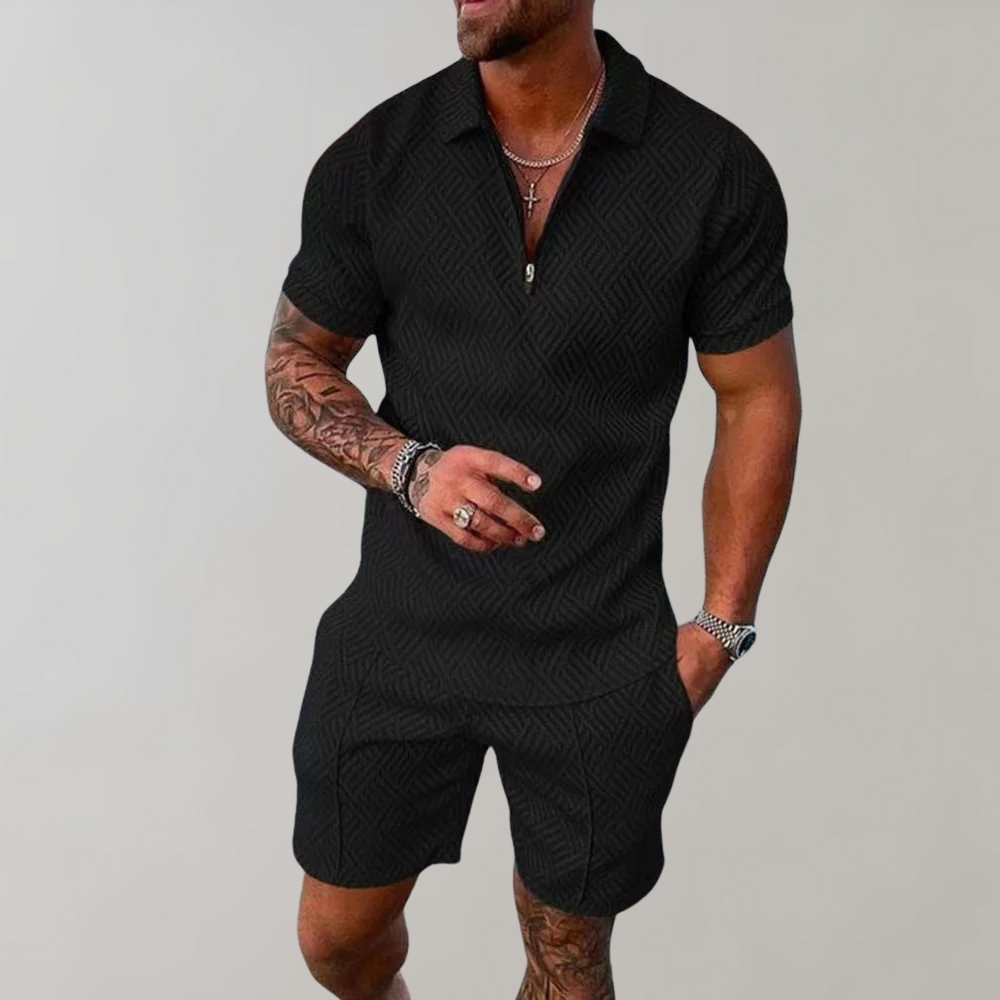 Herren Sommer Set Mit Poloshirt Und Shorts