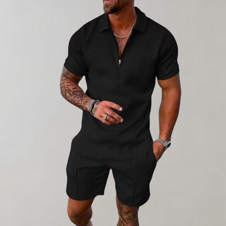 Herren Sommer Set Mit Poloshirt Und Shorts