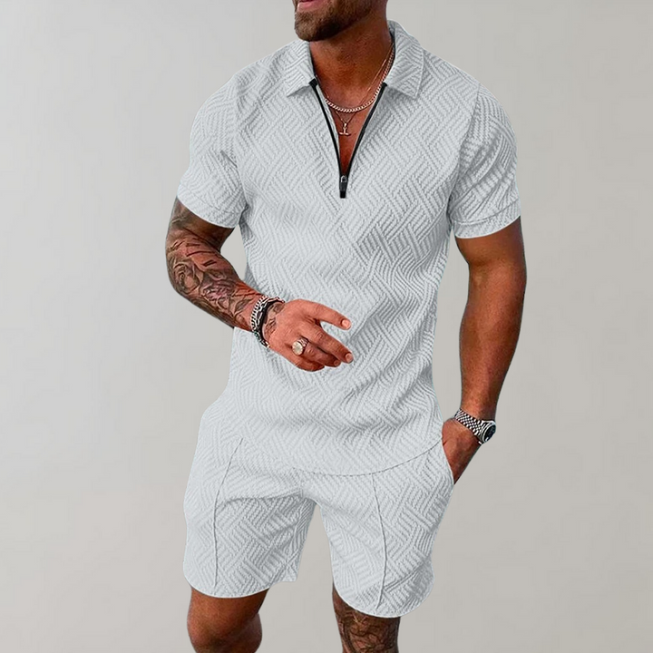 Herren Sommer Set Mit Poloshirt Und Shorts