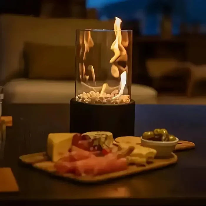 Stilvoller Tischfeuerkorb mit Flammenoptik – wetterfest & vielseitig für Garten und Balkon