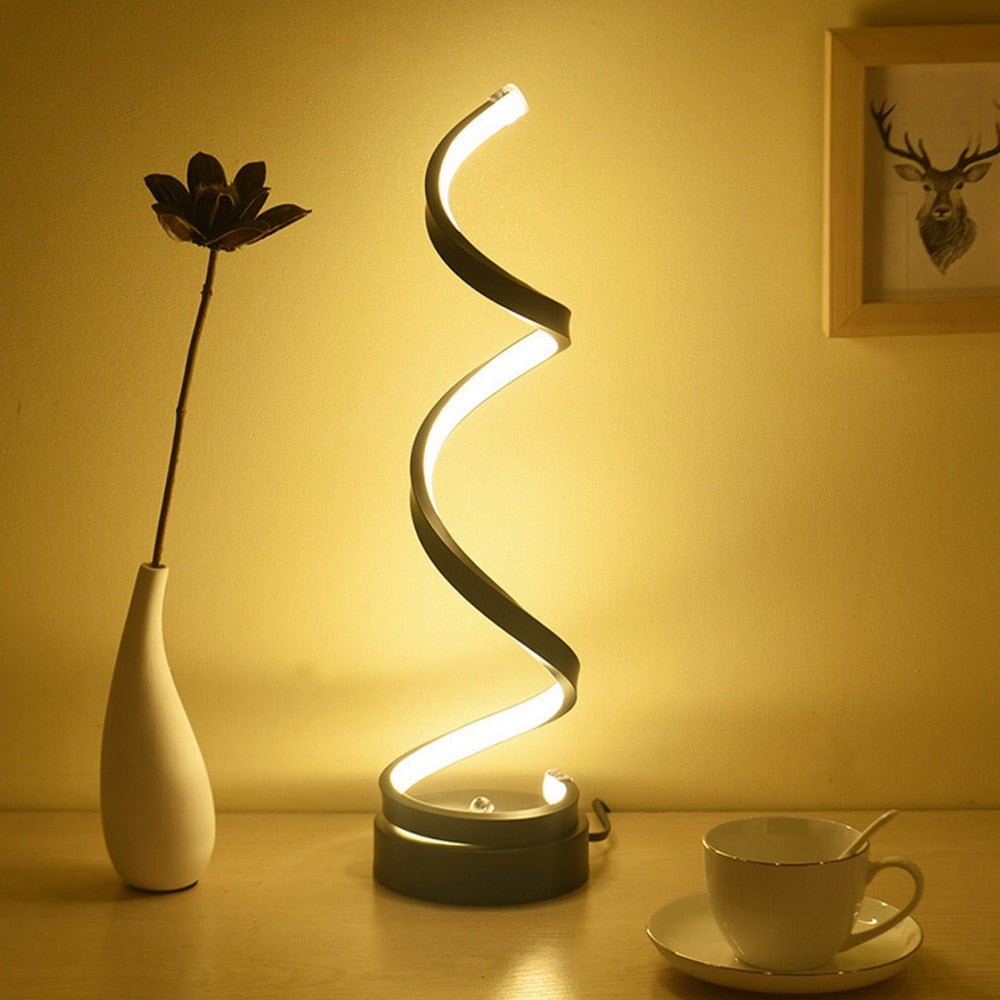 Lumina - Leichte Spirale - Tischlampe - Weiß - Müller Mode