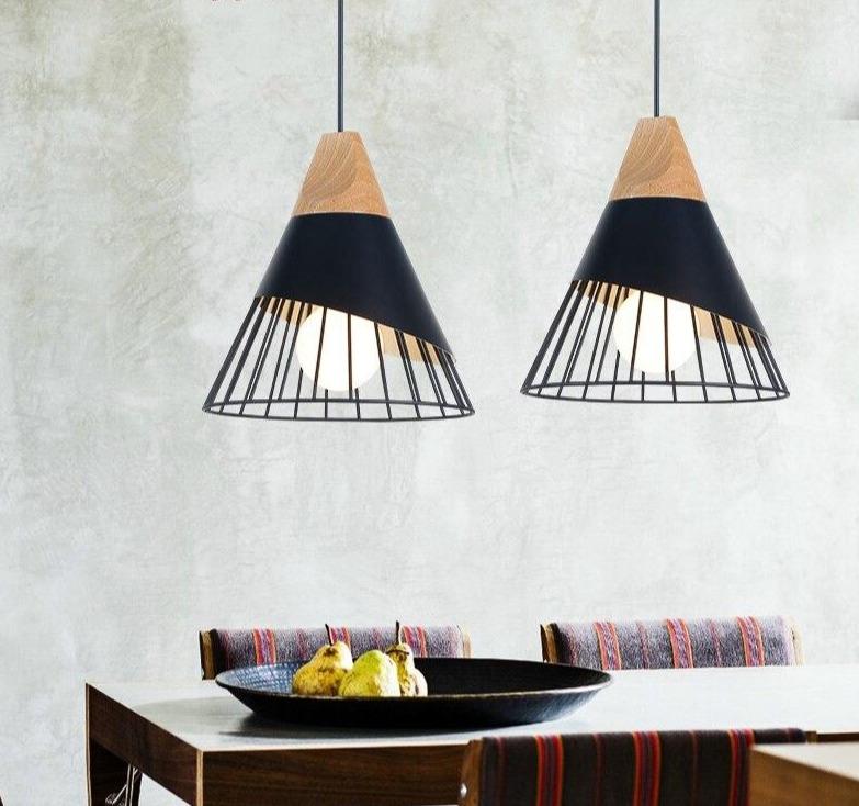 Pendelleuchte im Vintage-Stil – Eisen, E27 & modern in Schwarz/Weiß