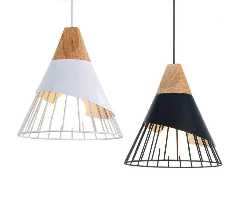 Pendelleuchte im Vintage-Stil – Eisen, E27 & modern in Schwarz/Weiß