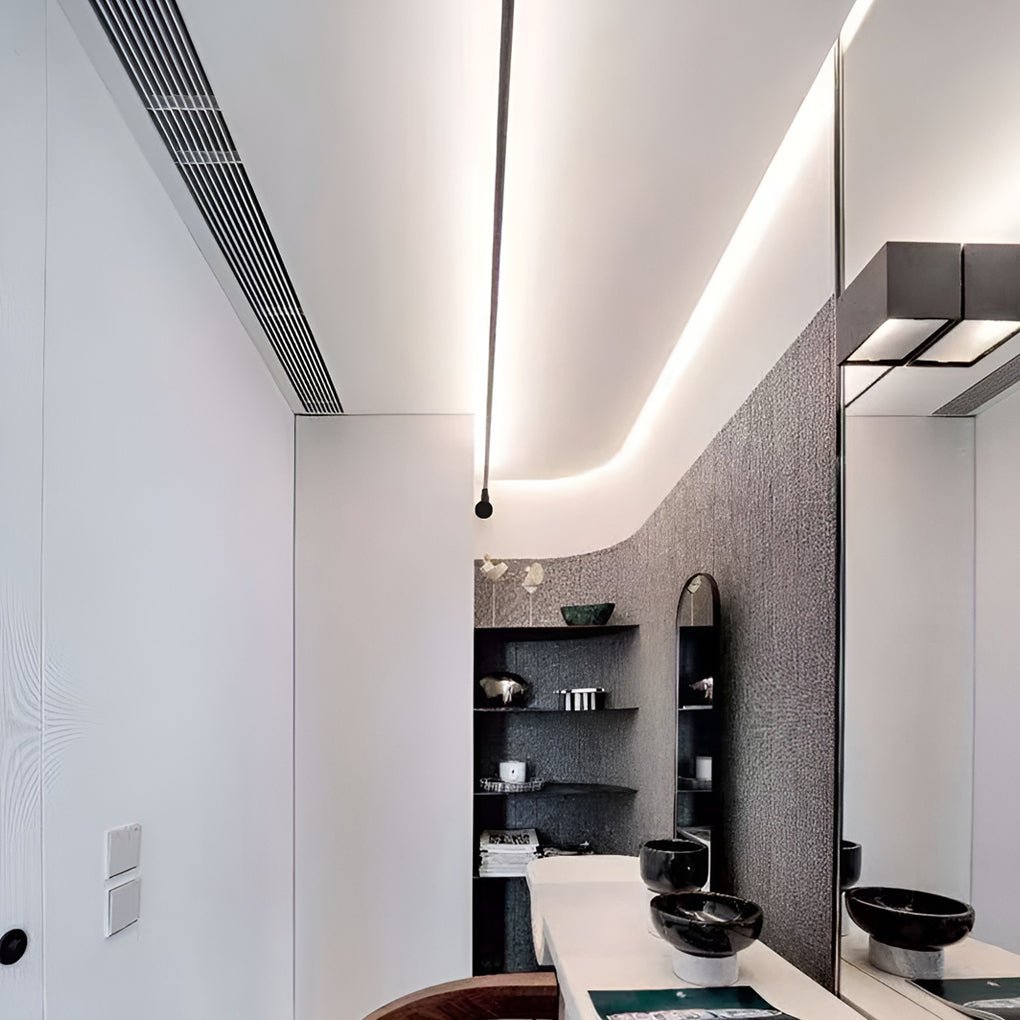 LED Deckenleuchte mit 360° drehbarer Lichtleiste – modern, flach & dimmbar