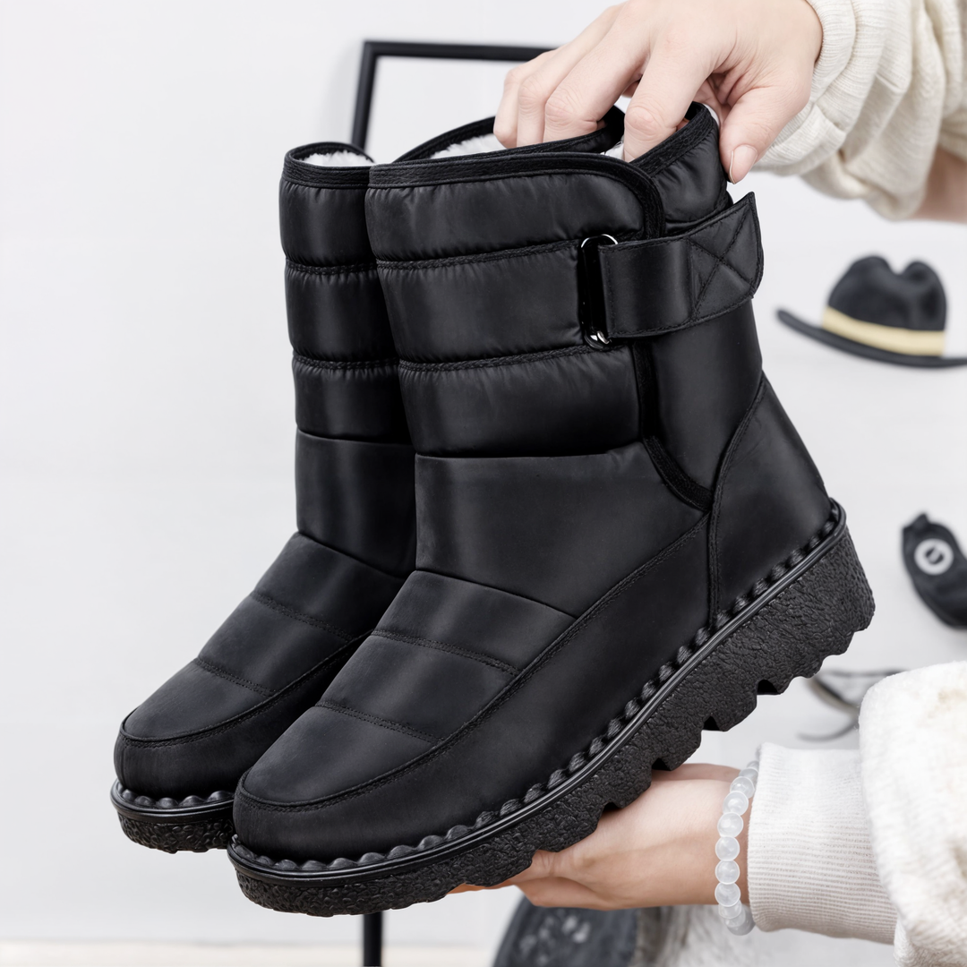 Damen Schneestiefel Mit Rutschfester Sohle Und Wasserdichtem Design