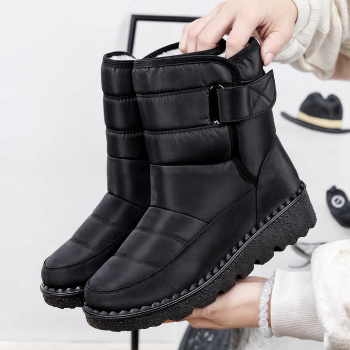 Damen Schneestiefel Mit Rutschfester Sohle Und Wasserdichtem Design